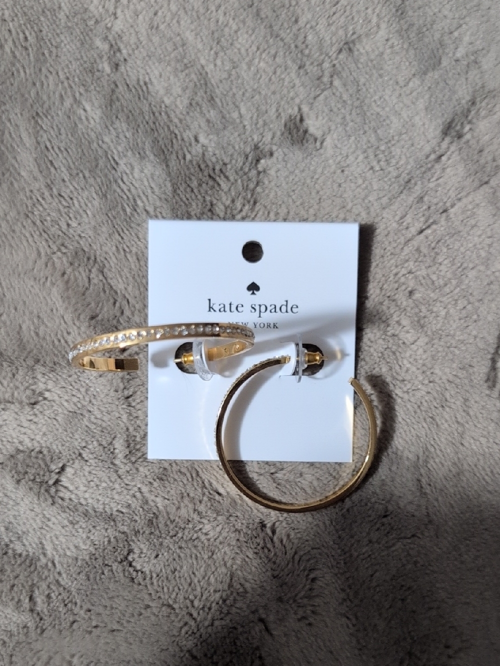 NWT kate spade Gold Crystal-Accent Hoop Earring Set